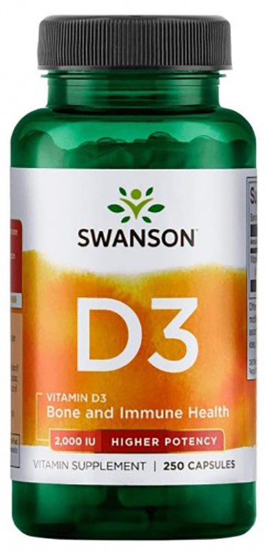 Swanson Vitamin D3 - Higher Potency 2,000 Iu (50 mcg), 250 капс.